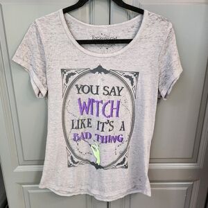 Rocker Girl   Light Gray Tee With" YOU SAY WITCH LIKE IT'S A BAD THING" juniors